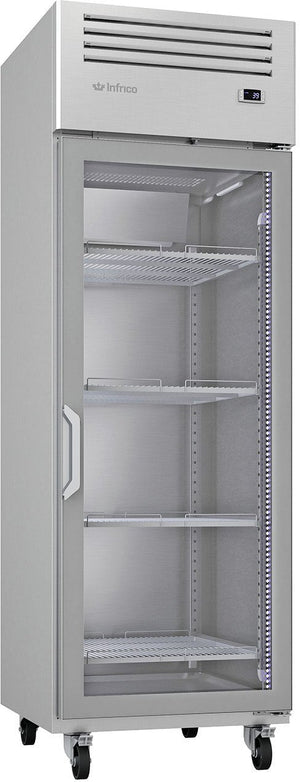 Infrico - 23 Ft. One Section Glass Door Reach In Top Mounted Refrigerator - IRR-AGB23CR