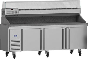 Infrico - 27 Ft. Three Section Granite Top Pizza Prep Table - IUC-MR93GTCOMBO