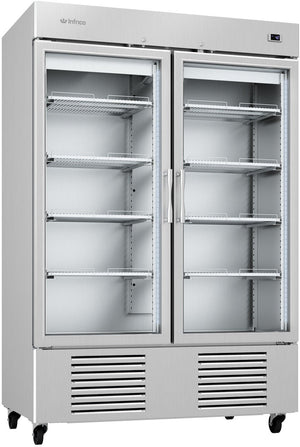 Infrico - 49 Ft. Two Section Glass Door Reach In Refrigerator - IRR-AN49CR