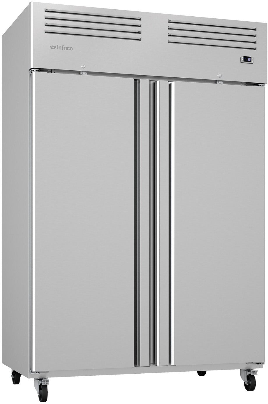 Infrico - 49 Ft. Two Section Solid Door Reach In Top Mounted Freezer - IRR-AGB49BT