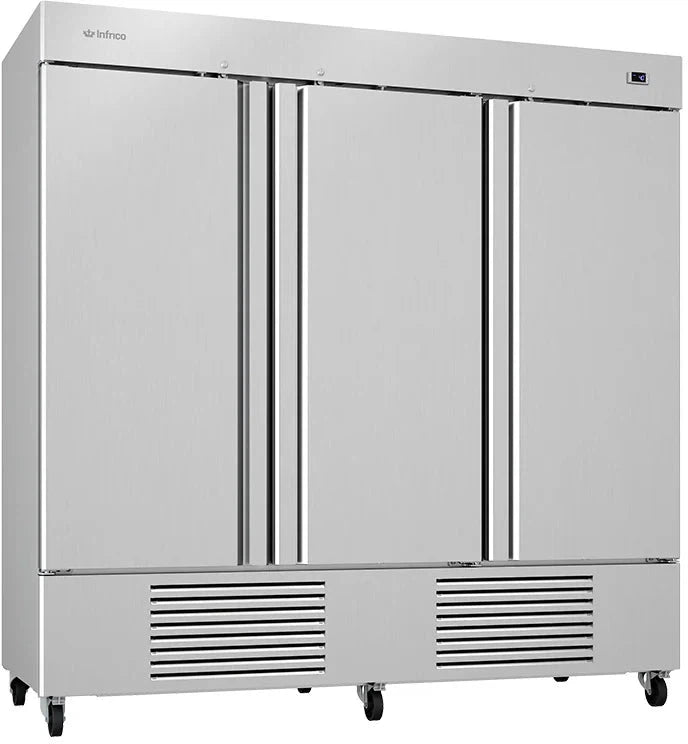 Infrico - 67 Ft. Three Section Solid Door Reach In Freezer - IRR-AN67BT