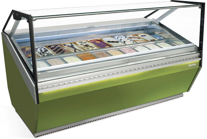 Infrico - 73" Gelato Flat Glass Display Case - IDC-VAR18H FG