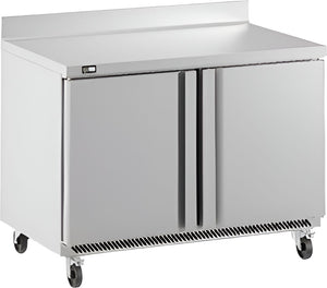 Infrico - Two Section (14 Ft.) Solid Door Shallow Depth Worktop Freezer - IUC-UC48FW