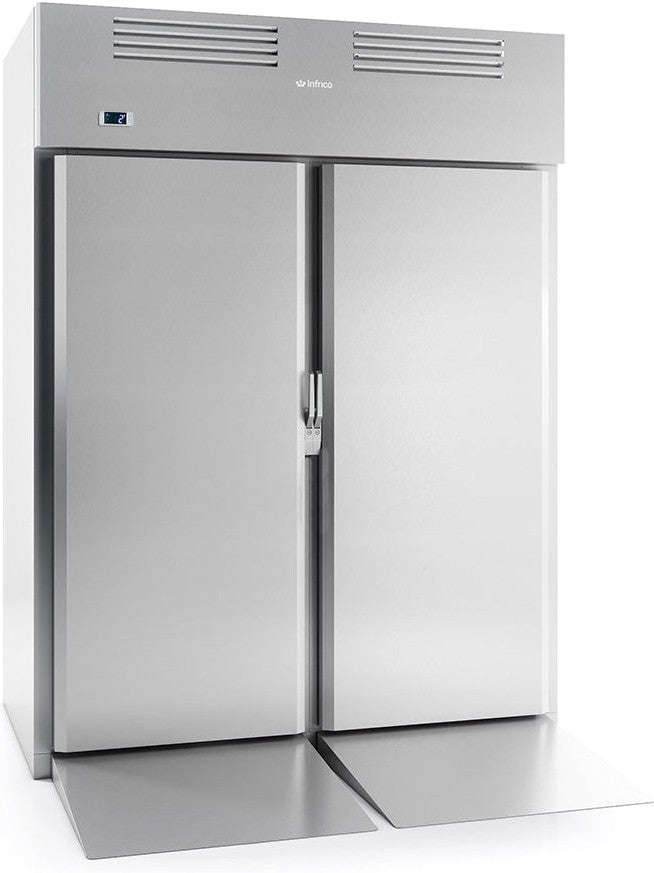 Infrico - Two Section Solid Roll-In Freezer With 66-1/4” Cart Capacity - IRR-AGB96RIBT