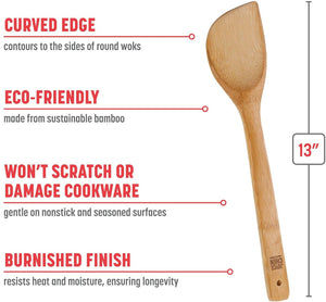 Joyce Chen - 13" Burnished Bamboo Wok Spatula - J33-2014