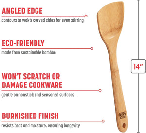 Joyce Chen - 14" Burnished Bamboo Stir Fry Spatula - J33-2048