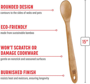 Joyce Chen - 15" Burnished Bamboo Mixing Spoon - J33-2012