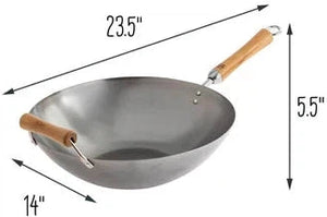 Joyce Chen - Classic Series 14" Carbon Steel Flat Bottom Wok With Birch Handle - J21-9978