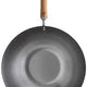 Joyce Chen - Classic Series 14" Uncoated Carbon Steel Flat Bottom Wok Set With Lid and Birch Handles - J21-9972