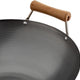 Joyce Chen - Classic Series 14" Uncoated Carbon Steel Flat Bottom Wok Set With Lid and Birch Handles - J21-9972