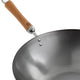 Joyce Chen - Classic Series 14" Uncoated Carbon Steel Flat Bottom Wok Set With Lid and Birch Handles - J21-9972