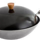 Joyce Chen - Classic Series 14" Uncoated Carbon Steel Flat Bottom Wok Set With Lid and Birch Handles - J21-9972