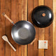 Joyce Chen - Classic Series 14" Uncoated Carbon Steel Flat Bottom Wok Set With Lid and Birch Handles - J21-9972