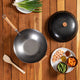 Joyce Chen - Classic Series 14" Uncoated Carbon Steel Flat Bottom Wok Set With Lid and Birch Handles - J21-9972