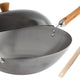 Joyce Chen - Classic Series 14" Uncoated Carbon Steel Flat Bottom Wok Set With Lid and Birch Handles - J21-9972