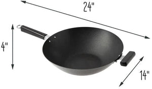 Joyce Chen - Professional Series 14" Carbon Steel Excalibur Nonstick Flat Bottom Wok With Phenolic Handles - J22-0040