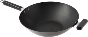 Joyce Chen - Professional Series 14" Carbon Steel Excalibur Nonstick Flat Bottom Wok With Phenolic Handles - J22-0040