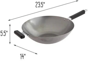 Joyce Chen - Professional Series 14" Carbon Steel Flat Bottom Wok With Phenolic Handles - J22-0060