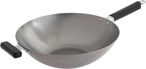 Joyce Chen - Professional Series 14" Carbon Steel Flat Bottom Wok With Phenolic Handles - J22-0060