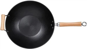 Joyce Chen - Professional Series 14" Cast Iron Flat Bottom Wok With Maple Handle - J23-0001