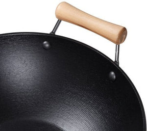 Joyce Chen - Professional Series 14" Cast Iron Flat Bottom Wok With Maple Handle - J23-0001