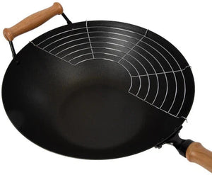 Joyce Chen - Professional Series 14" Excalibur Nonstick Flat Bottom Wok Set With Lid and Maple Handles - J22-9938