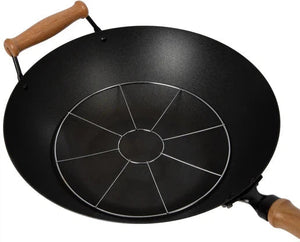 Joyce Chen - Professional Series 14" Excalibur Nonstick Flat Bottom Wok Set With Lid and Maple Handles - J22-9938