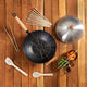 Joyce Chen - Professional Series 14" Excalibur Nonstick Flat Bottom Wok Set With Lid and Maple Handles - J22-9938