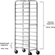 Julien - Rosko 16'' 12 Pan Rack, 5" Spacing, Aluminum - RO-RACK-1216-ALU