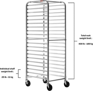 Julien - Rosko 18" 20 Pan Rack Aluminum - RO-RACK-2018-ALU