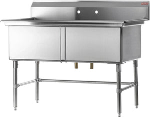 Julien - Rosko 24" x 24" Double-Bowl Sink, Stainless Steel - RO-SD-2424