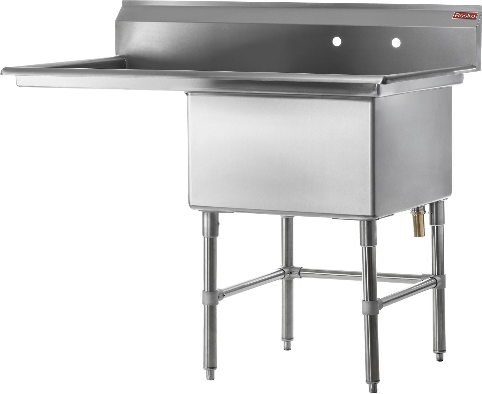 Julien - Rosko 24" x 24" Single-Bowl Sink, Left Drainboard, Stainless Steel - RO-SS-2424-L24