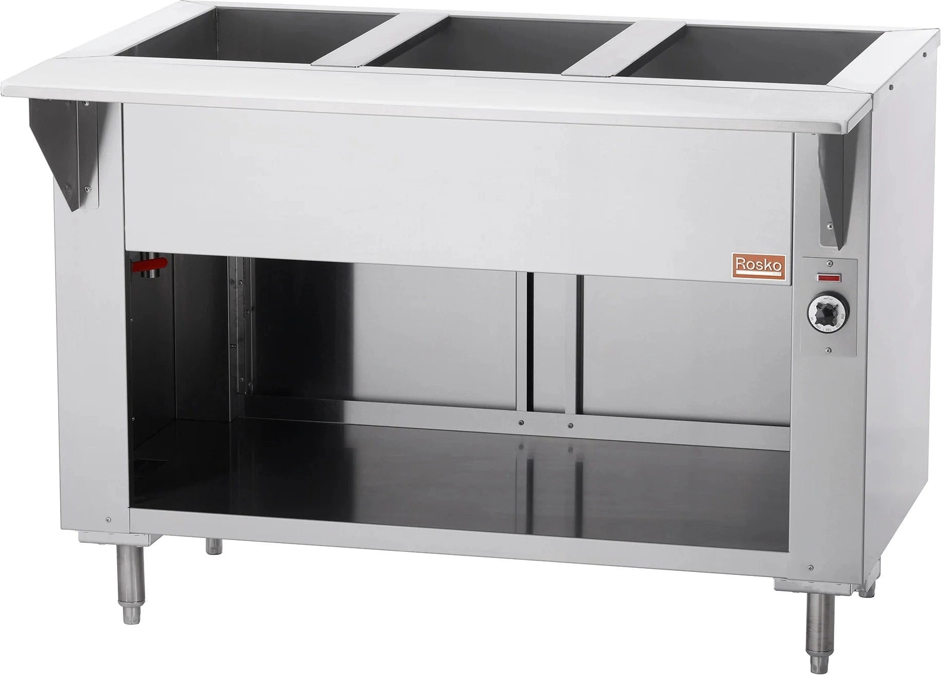 Julien - Rosko 48" Electric Floor Steam Table, 3000 W, 208 V - RO-STFE-48-1