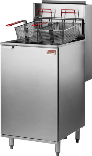 Julien - Rosko 60 lb Gas Floor Fryer, 160000 BTU, Natural- RO-FFG-160-Natural Gas