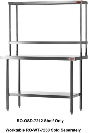 Julien - Rosko 72" x 12" Additional Shelf, Stainless Steel - RO-OSD-7212