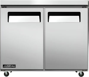 Juneau - 60″ Undercounter Refrigerator Double Doors Stainless Steel, 8.9 Cu.Ft. Capacity - 58016