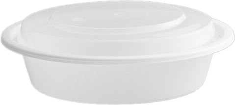 Kari-Out - 24 Oz White Plastic Bowl with Lid Combo, 200/Cs- 3200700