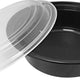 Kari-Out - 32 Oz Deep Round Black Plastic Containers with Lid Combo, Pack of 150 - MT0750B