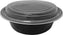 Kari-Out - 32 Oz Deep Round Black Plastic Containers with Lid Combo, Pack of 150 - MT0750B