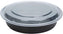 Kari-Out - 48 Oz Deep Round Black Plastic Containers with Lid Combo, Pack of 150 - MT0940B