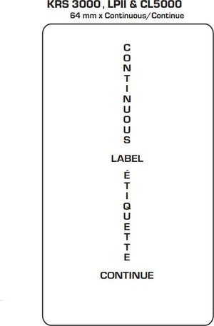 Kilotech - 64 mm x 108 mm Labels For KRS 3000, LPII, CL 5000 Continuous /Continue Labels - K862038