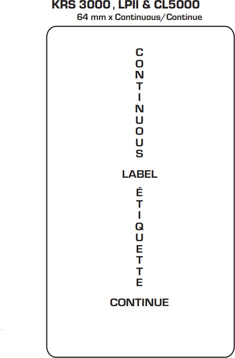 Kilotech - 64 mm x 175 mm Labels For LPII Continuous / Continue - K862039