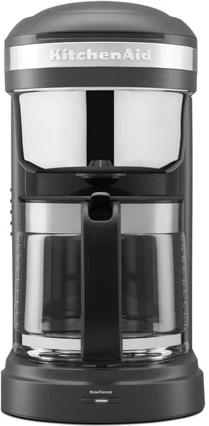 KitchenAid - 12 Cup Matte Charcoal Grey Drip Coffee Maker with Spiral Showerhead and Programmable Warming Plate - KCM1209DG