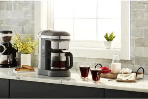 KitchenAid - 12 Cup Matte Charcoal Grey Drip Coffee Maker with Spiral Showerhead and Programmable Warming Plate - KCM1209DG