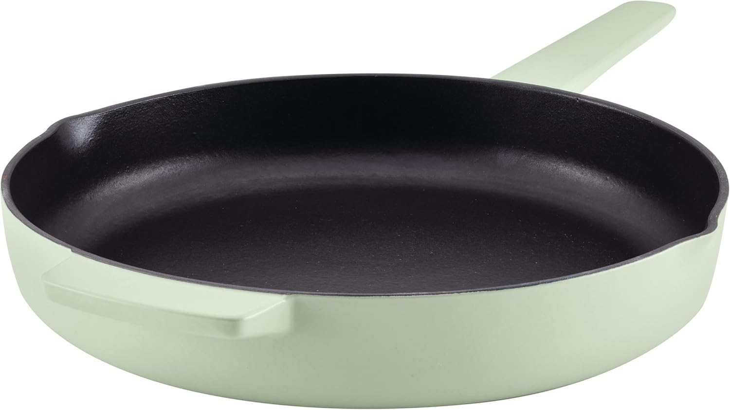 KitchenAid - 12" Pistachio Enameled Cast Iron Fry Pan/Skillet with Helper Handle and Pour Spouts - 48553