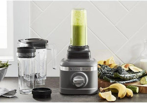 KitchenAid - 1.4 L K150 Charcoal Grey 3 Speed Ice Crushing Blender with 2 Personal Blender Jars - KSB1332DG