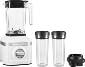 KitchenAid - 1.4 L K150 White 3 Speed Ice Crushing Blender with 2 Personal Blender Jars - KSB1332WH