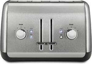 KitchenAid - 4-Slice Brushed Stainless Toaster with Manual High-Lift Lever - KMT4115SX