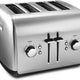 KitchenAid - 4-Slice Brushed Stainless Toaster with Manual High-Lift Lever - KMT4115SX