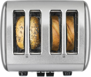 KitchenAid - 4-Slice Contour Silver Toaster with Manual High-Lift Lever - KMT4115CU